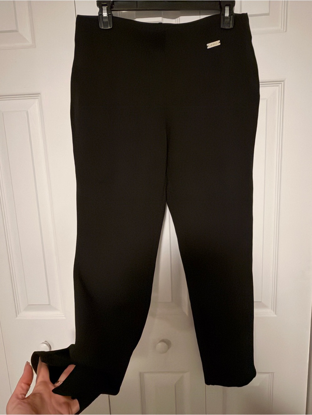 Rafaella Comfort Black Pull On Ponte Dress Pants M Ankle Slit